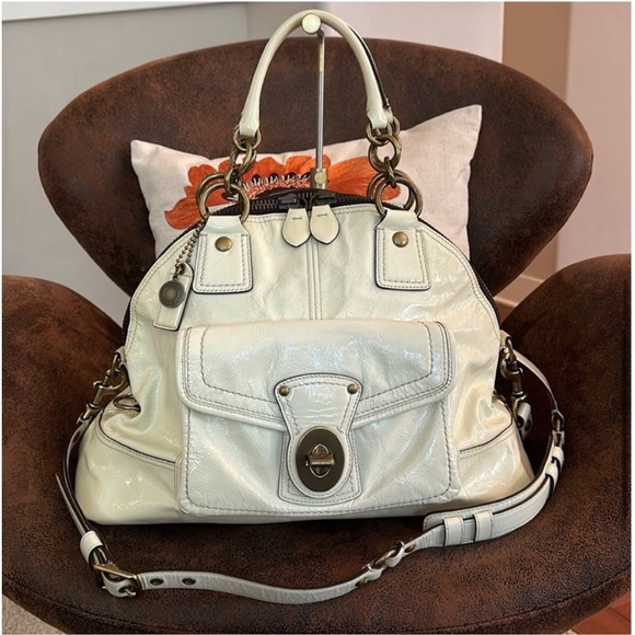 COACH LEGACY LEATHER DOME SATCHEL CROSSBODY BAG TURNLOCK STRAP HANGTAG 12295 EUC - Picture 4 of 16